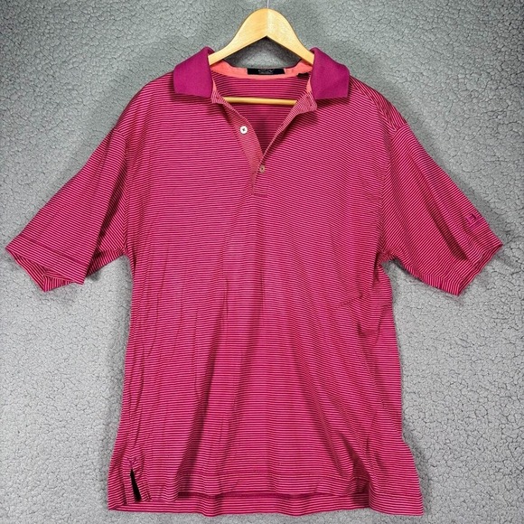 Callaway Other - VTG Callaway Golf Collection Polo HIP Shirt Mens L 100% Fine Cotton Pink Striped